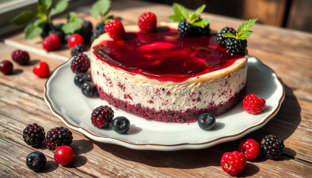 Blackcurrant & Blackberry Velvet Cheesecake