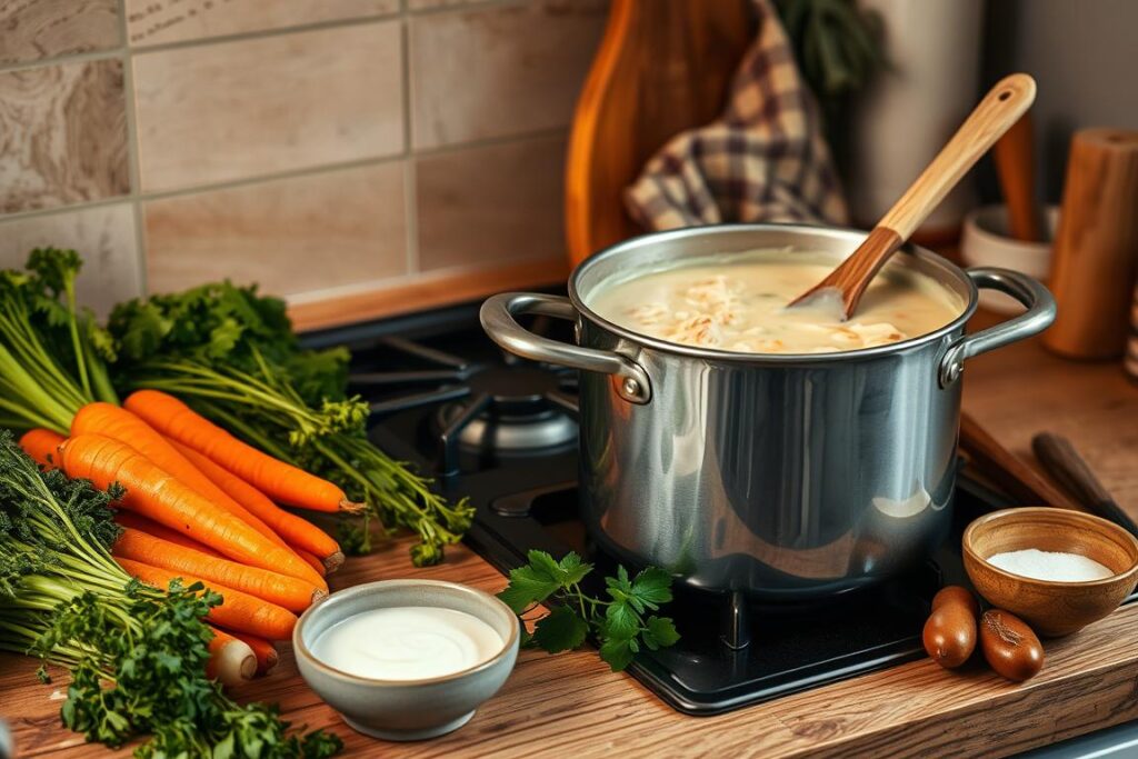 Creamy Chicken Soup Preparation