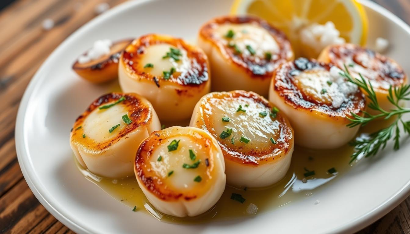 Garlic butter seared scallops