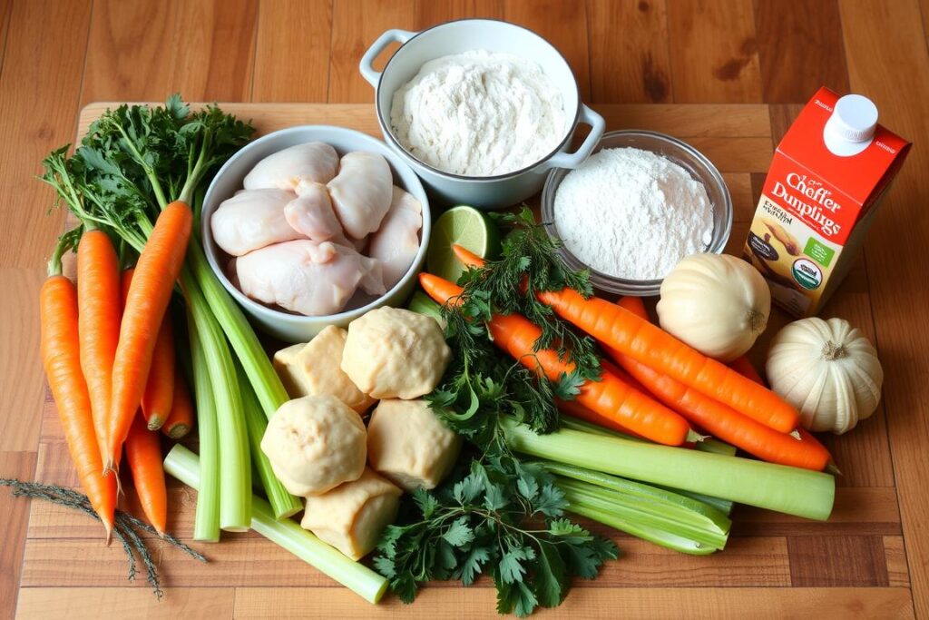 Ingredients for Chicken and Dumplings