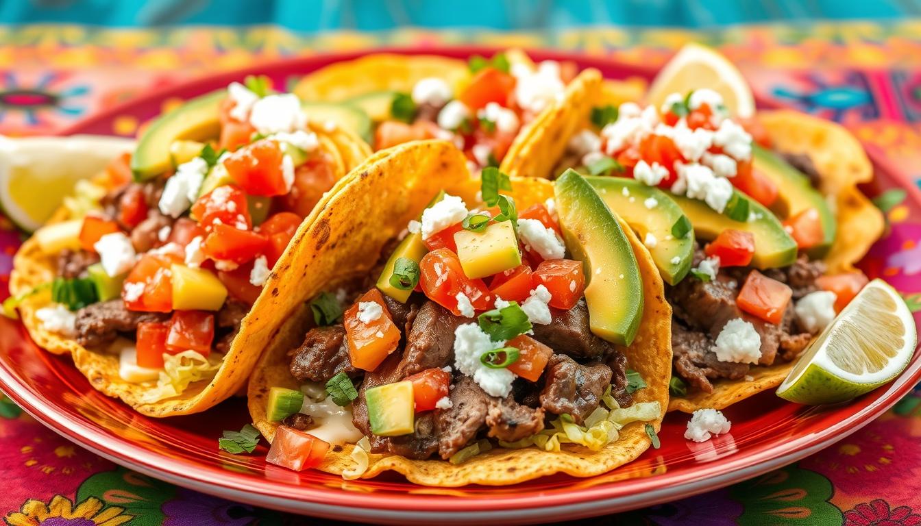 Mexican Tostadas de Carne Asada