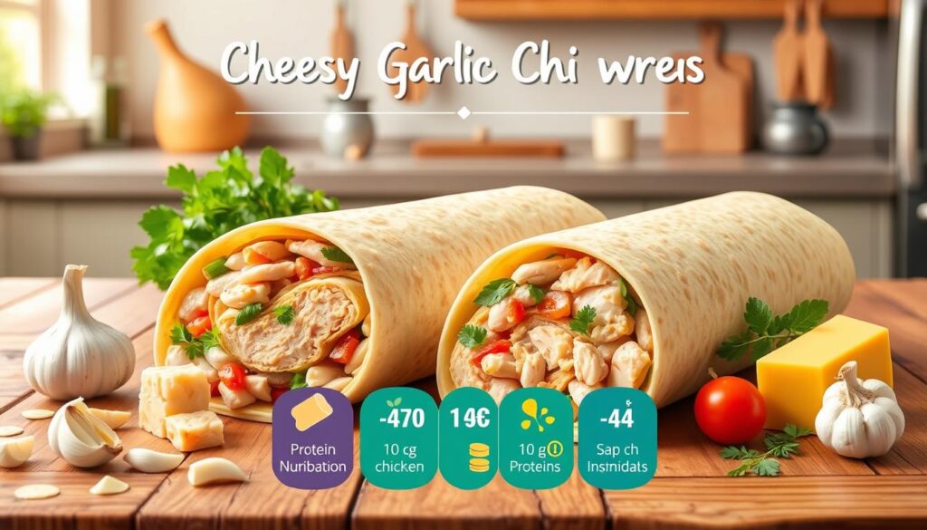 Nutritional Information of Cheesy Garlic Chicken Wraps