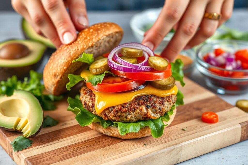 Plant-Based Burger Assembly