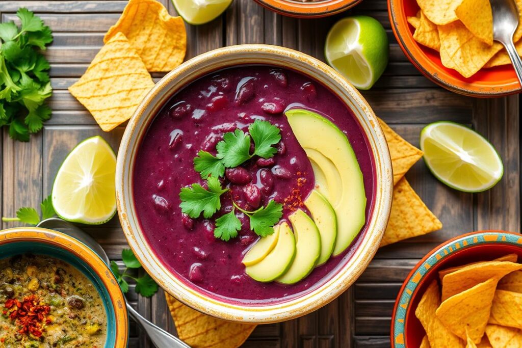 Purple Black Bean Soup Serving Suggestions