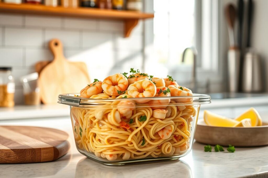 Storing Creamy Shrimp Pasta Leftovers