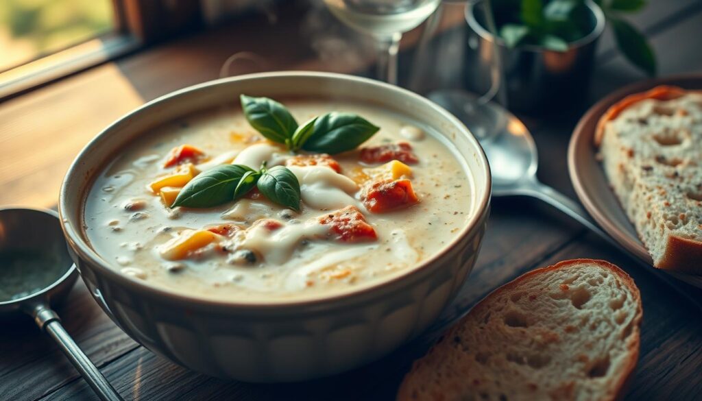 creamy alfredo lasagna soup