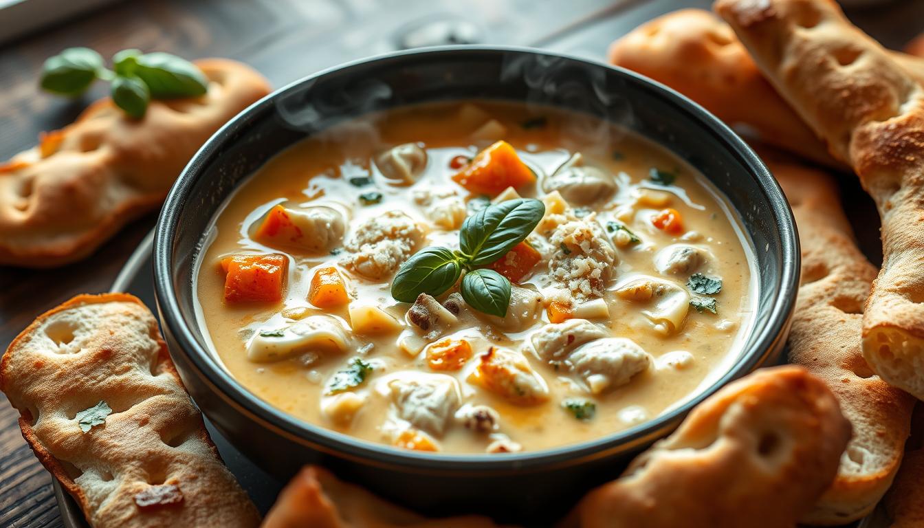 creamy alfredo lasagna soup