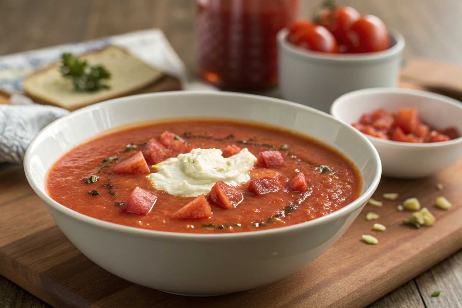 Creamy Tomato Soup with Cream Cheese