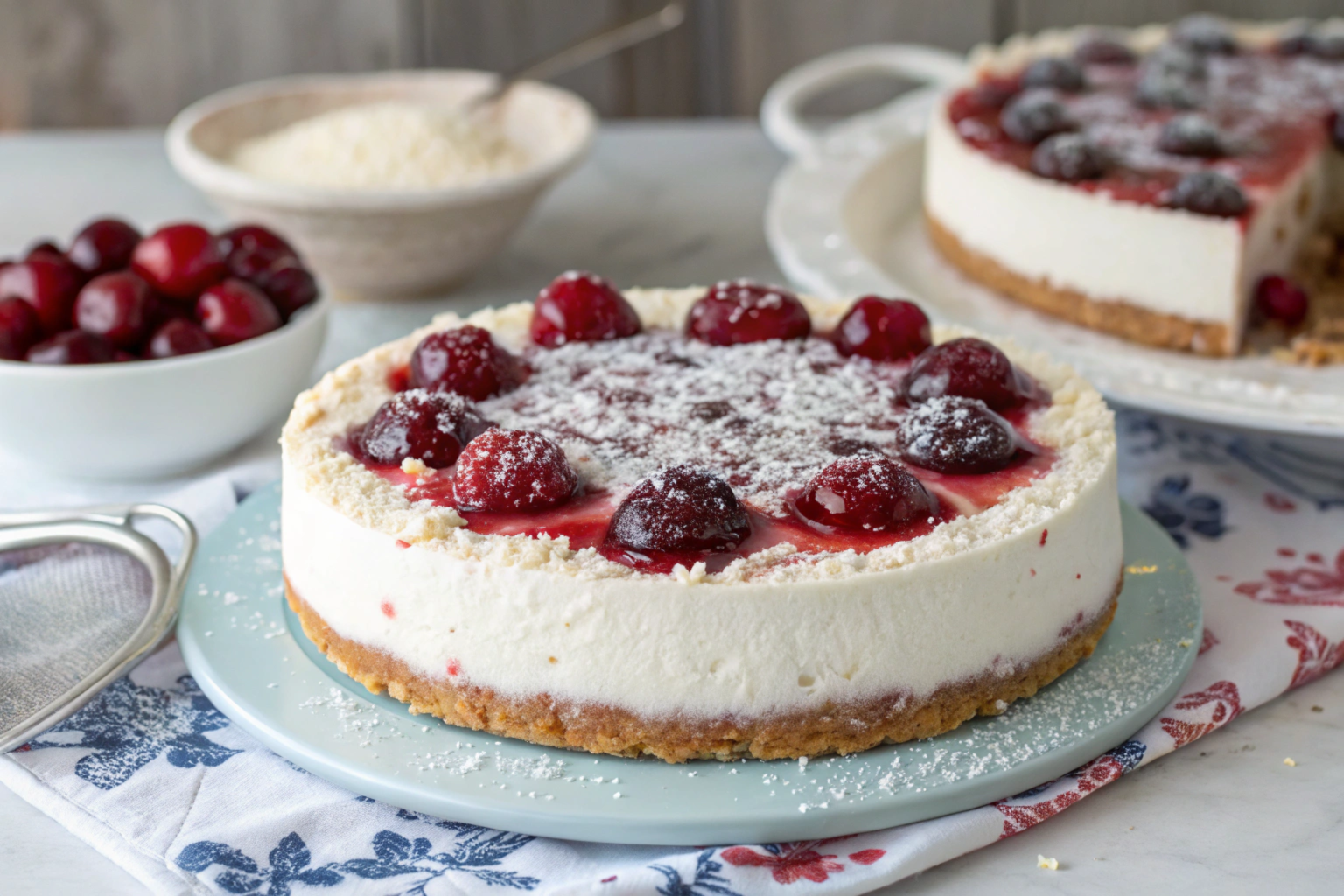 Easy No Bake Cherry Cheesecake