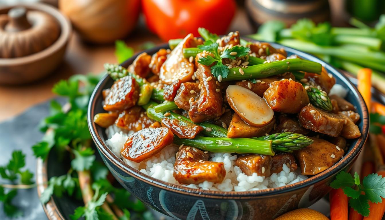 garlic beef and asparagus stir-fry