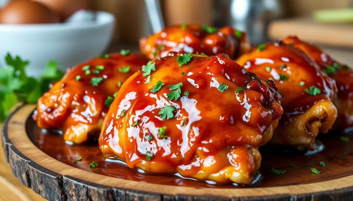 honey garlic glazed chicken thighs