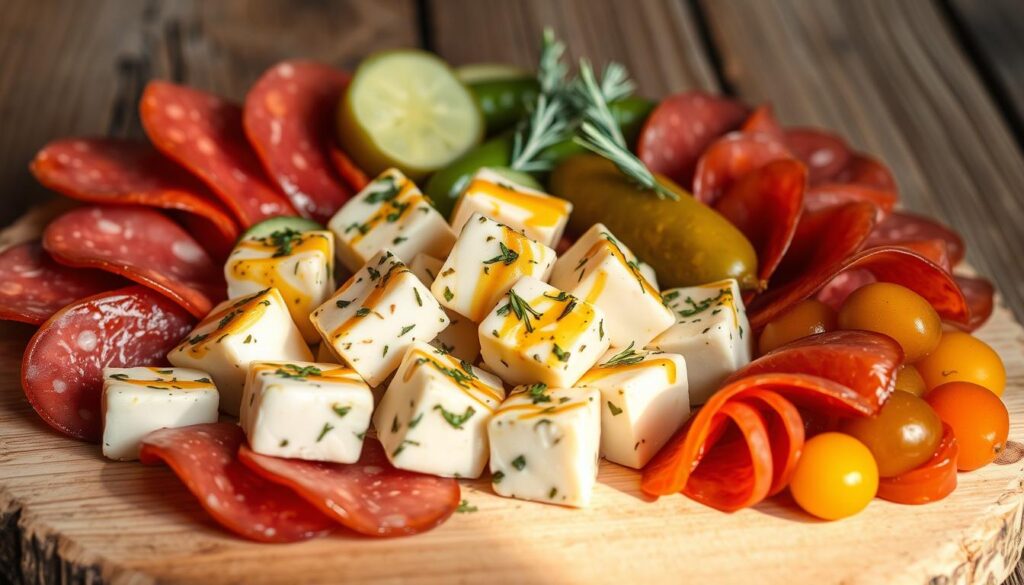 marinated cheese