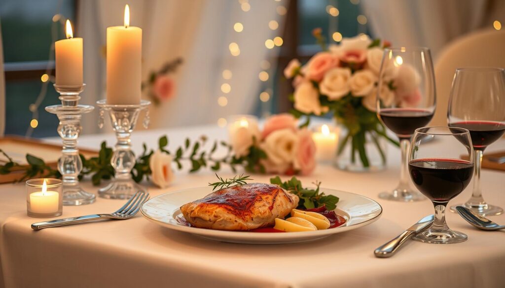 romantic dinner presentation