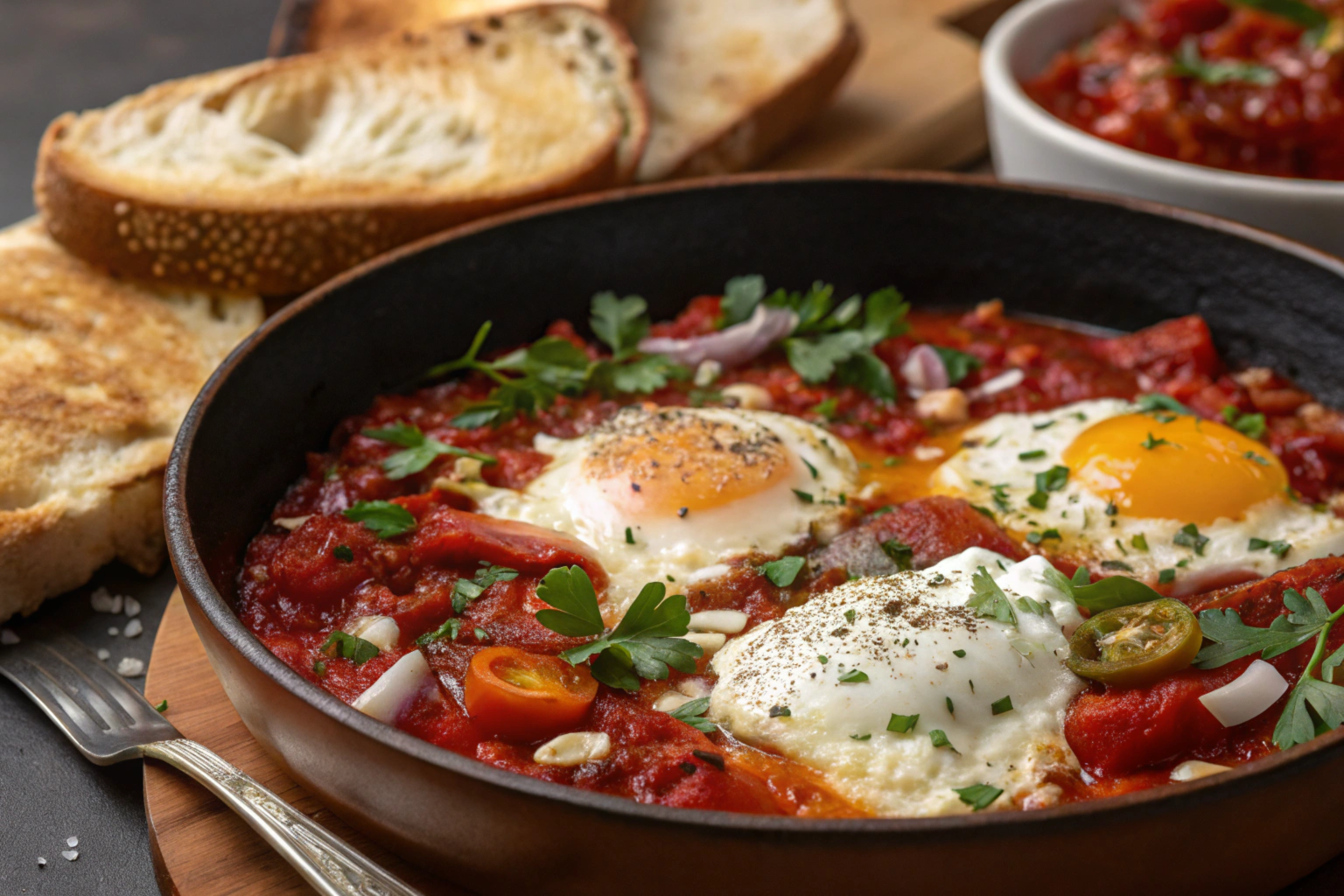 Shakshuka: Middle Eastern Eggs in Spicy Tomato Sauce