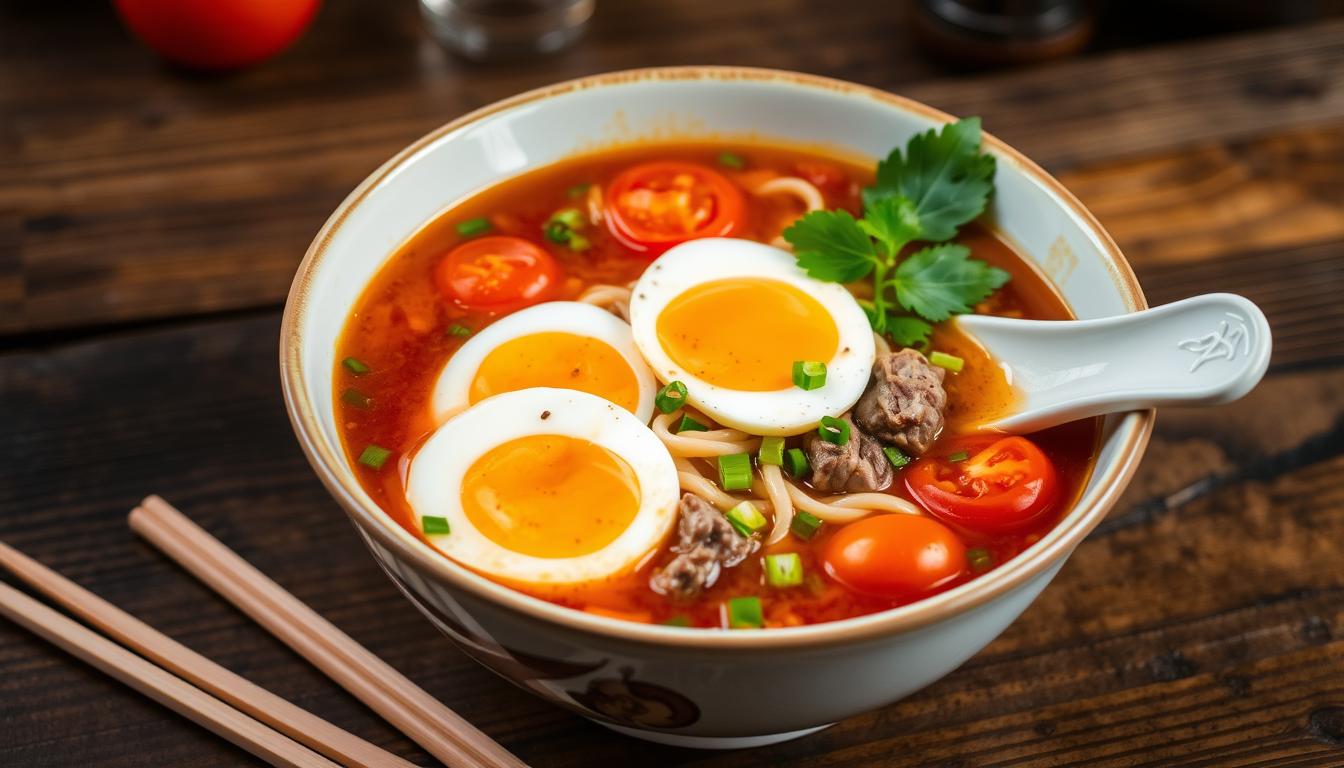 tomato egg and beef noodle soup