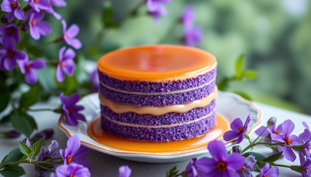 ube leche flan cake