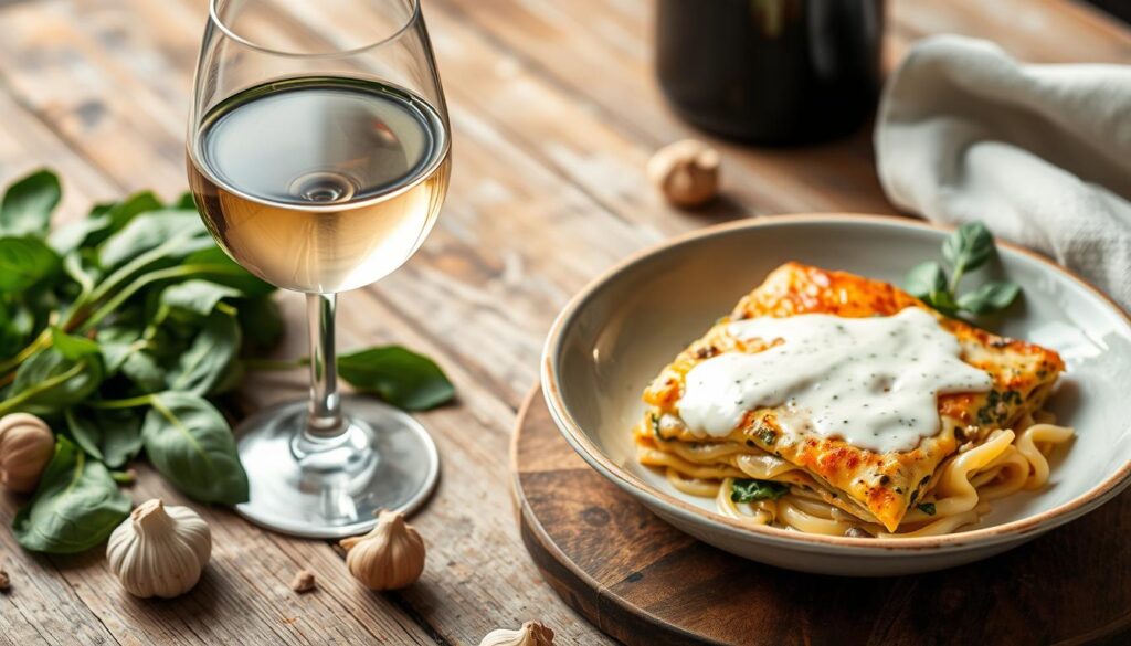 Chicken, Mushroom & Spinach Lasagna with Creamy White Sauce