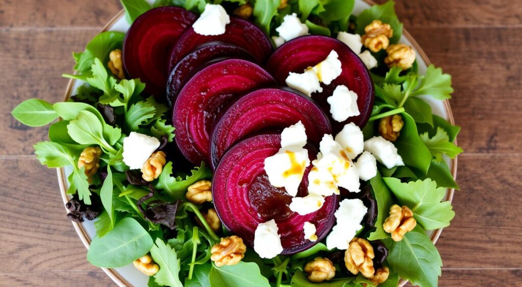 Fresh Roasted Beet and Goat Cheese Salad Ingredients