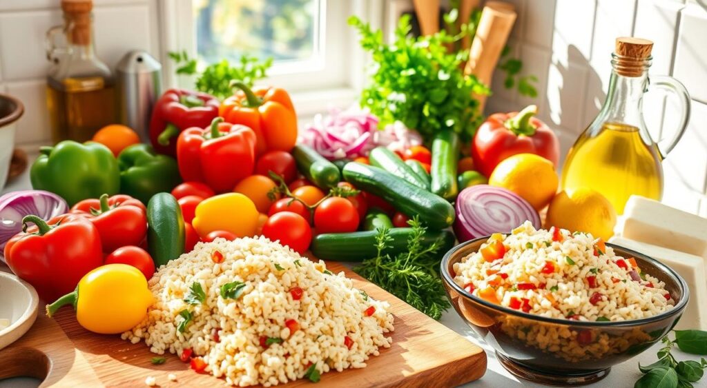 Greek Couscous Salad Preparation