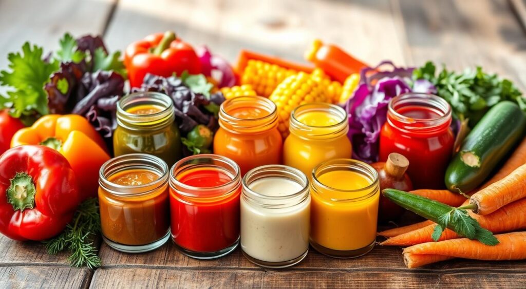 Rainbow Veggie Salad Dressings