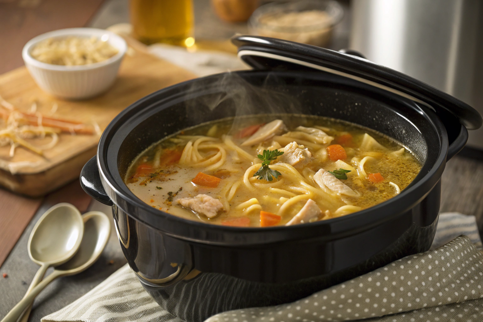 Crockpot Chicken Noodle Soup: