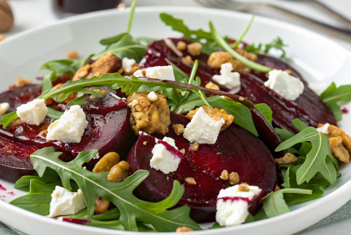 tasty roasted beet and goat cheese salad